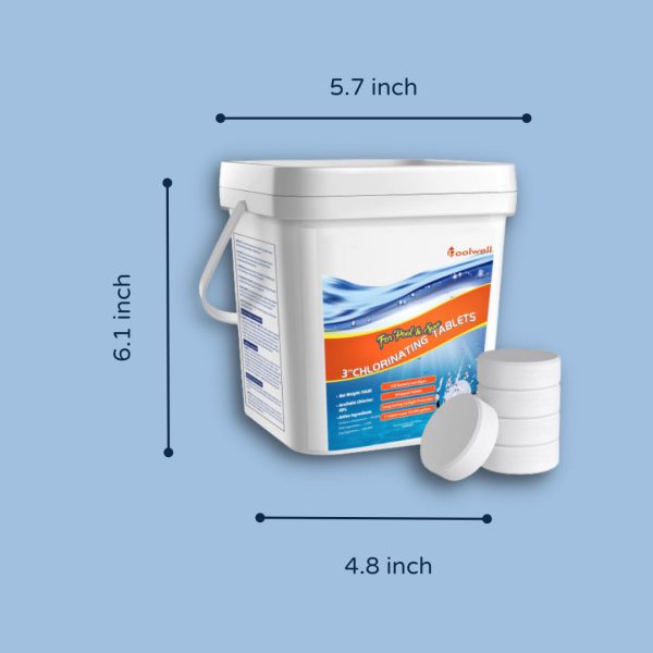 Chlorine Tablets 3 inch, Long Lasting 90% Stabilized Available Chlorine Tabs for Pool, Hot Tubs, Spa