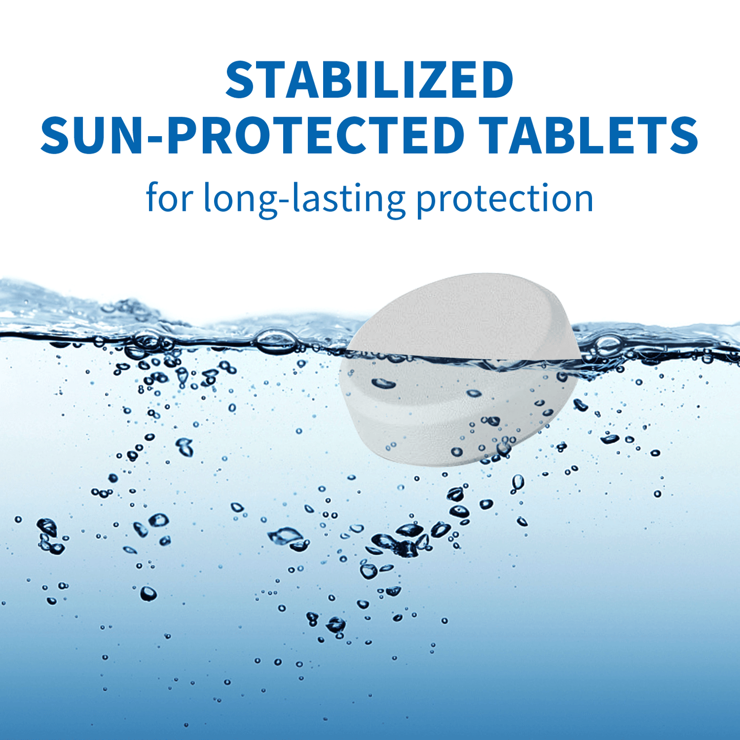 Chlorine Tablets 3 inch, Long Lasting 90% Stabilized Available Chlorine Tabs for Pool, Hot Tubs, Spa