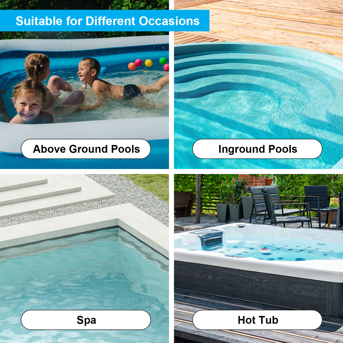 PoolSky Handheld Pool Vacuums, Cordless Pool Vacuum for Above Ground Inground Pools Spa Hot Tub Cleaner