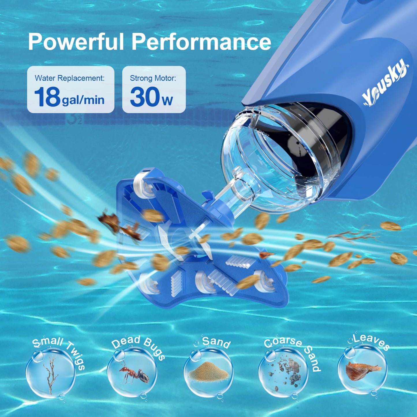 2025 Yousky Handheld Pool Vacuums Cordless Pool Vacuum