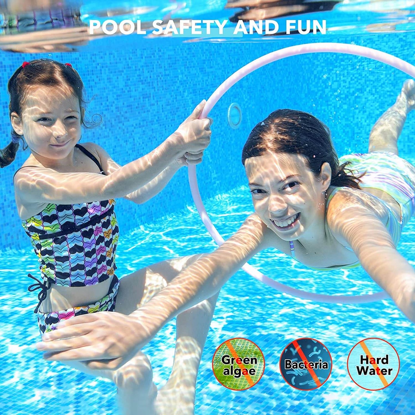 Chlorine Tablets 3 inch, Long Lasting 90% Stabilized Available Chlorine Tabs for Pool, Hot Tubs, Spa