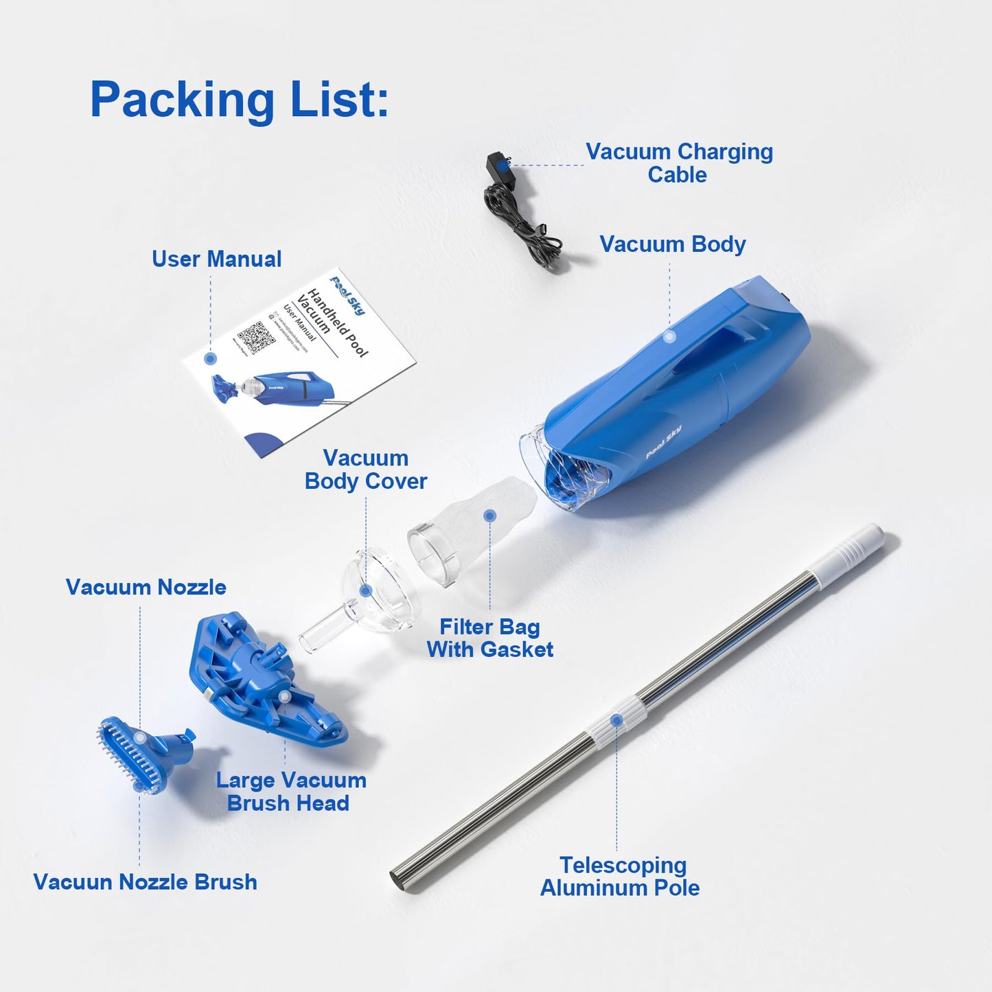 Yousky Handheld Pool Vacuums Cordless Pool Vacuum