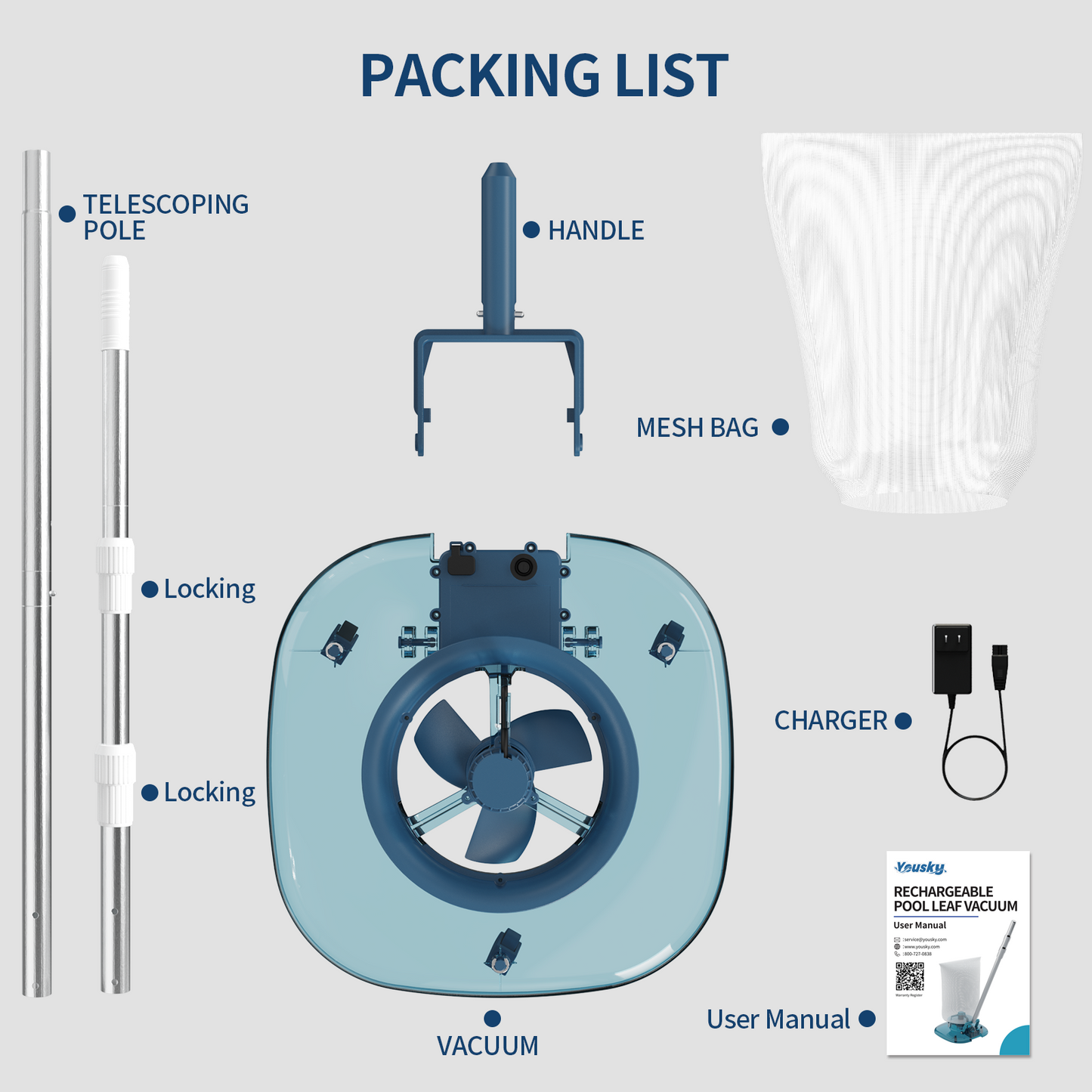 Yousky 2025PLV Efficient Pool Leaf Vacuum