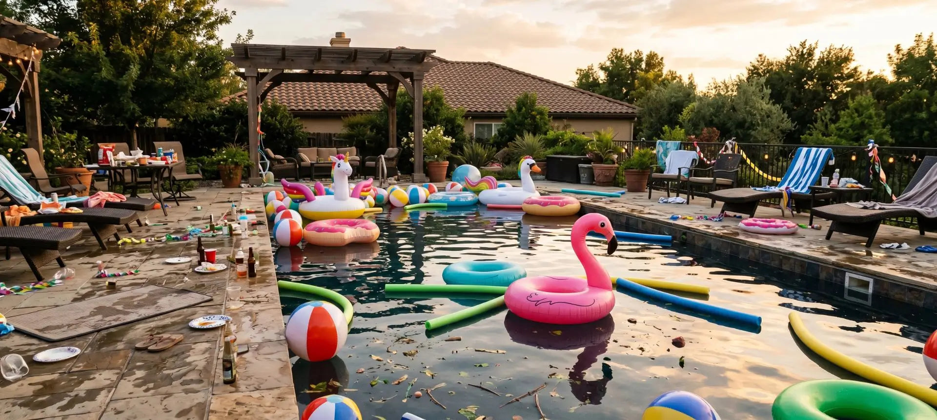 how to clean a pool after a party