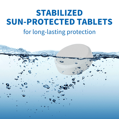 Chlorine Tablets 3 inch, Long Lasting 90% Stabilized Available Chlorine Tabs for Pool, Hot Tubs, Spa