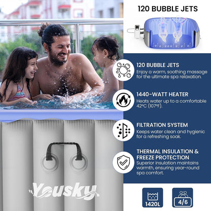 Yousky Square inflatable hot tub