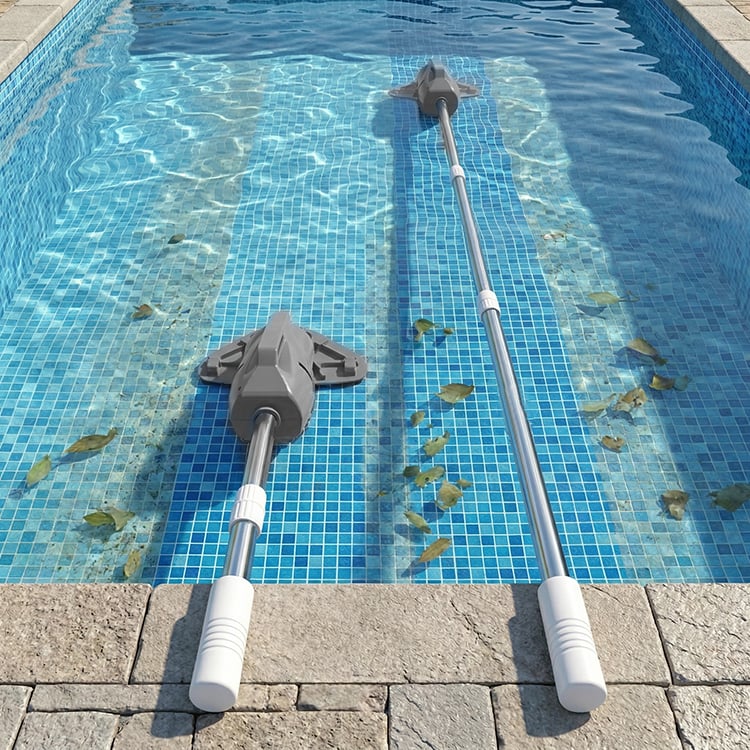 cordless pool vacuum with a telescopic pole