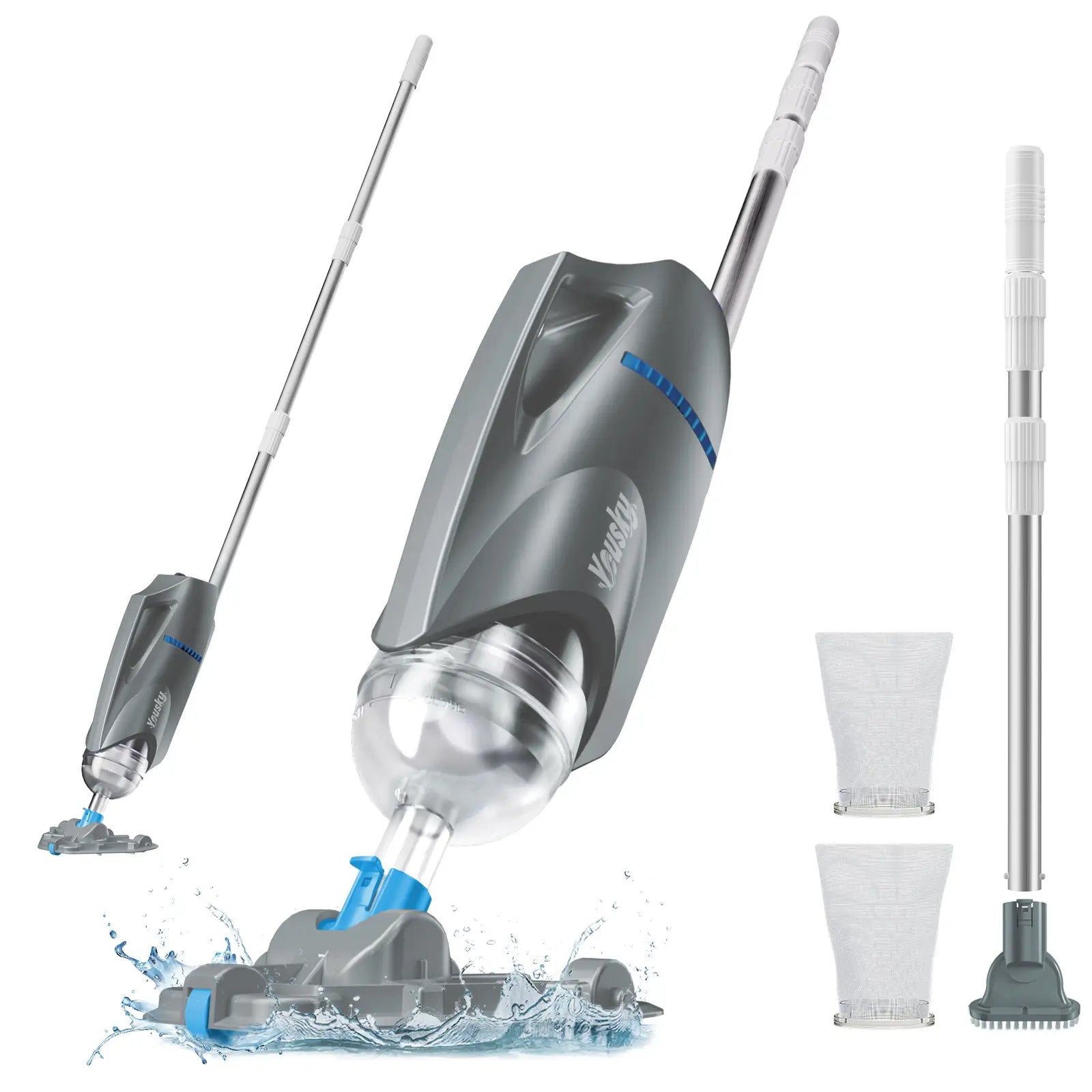 handheld pool vacuum white pole