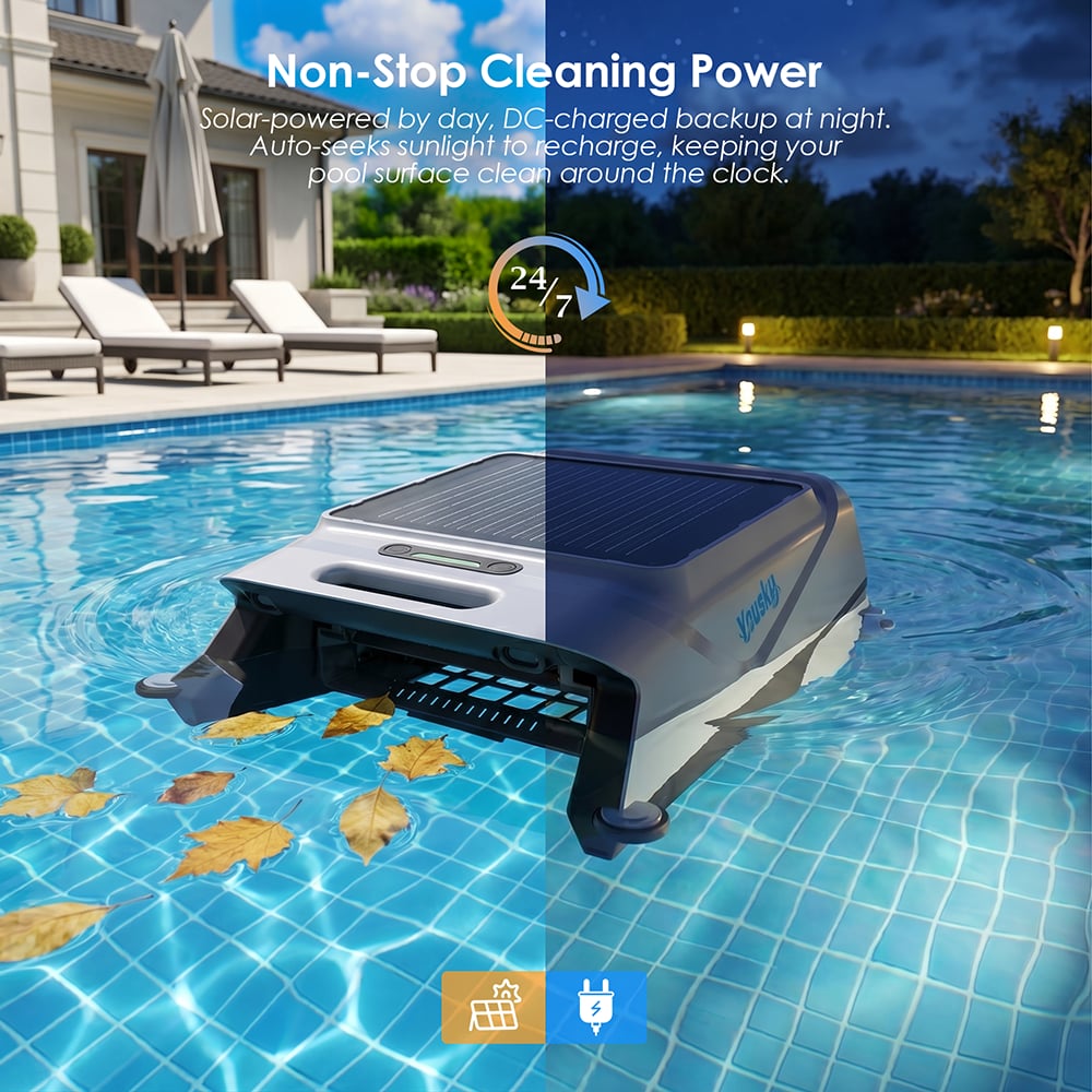 solar-powered pool skimmer